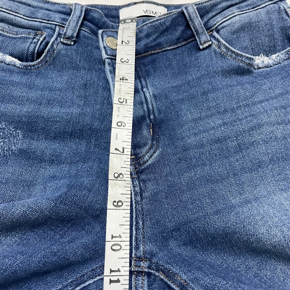 Vervet LA Womens Jeans Sz 27 Distressed High Rise Frayed Asymmetrical Button Fly